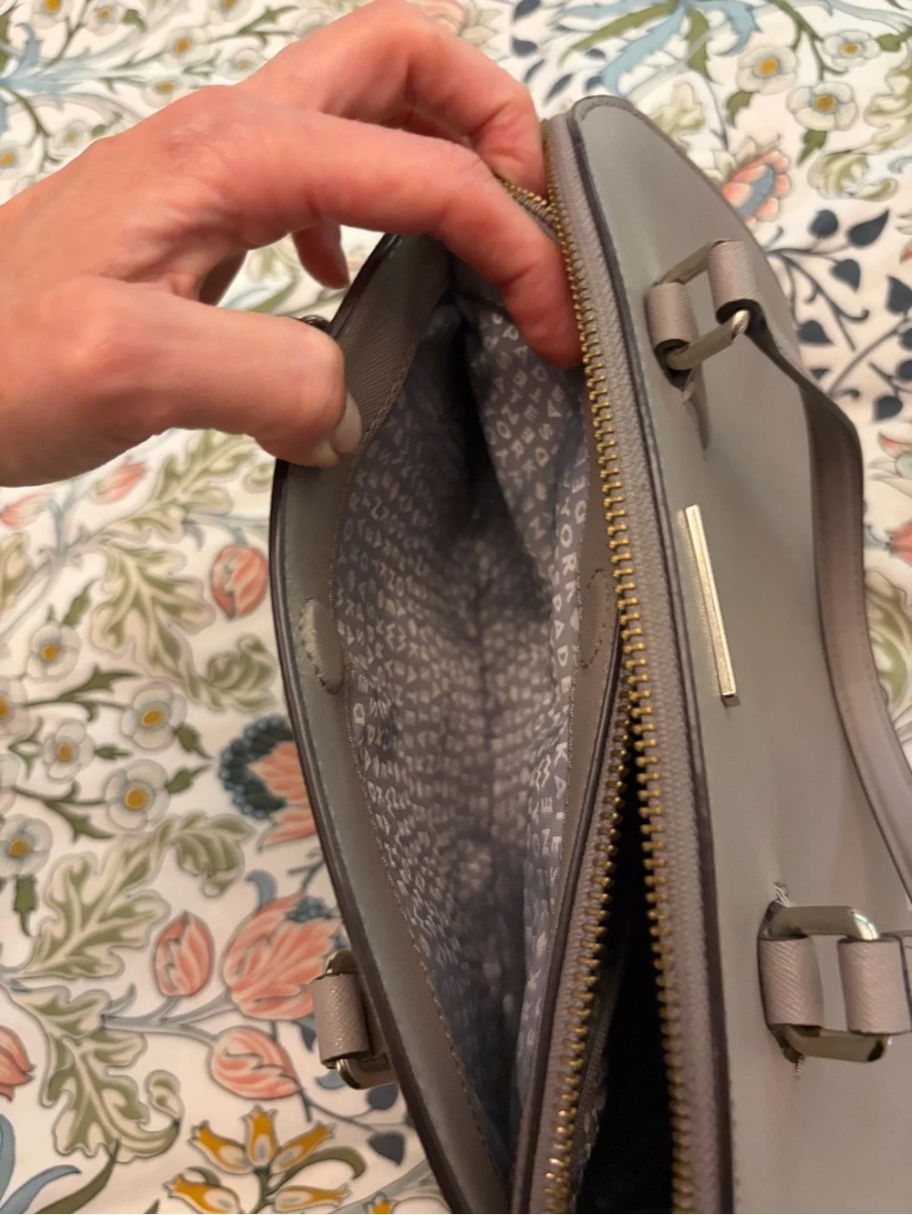 kate spade taupe dome satchel handbag